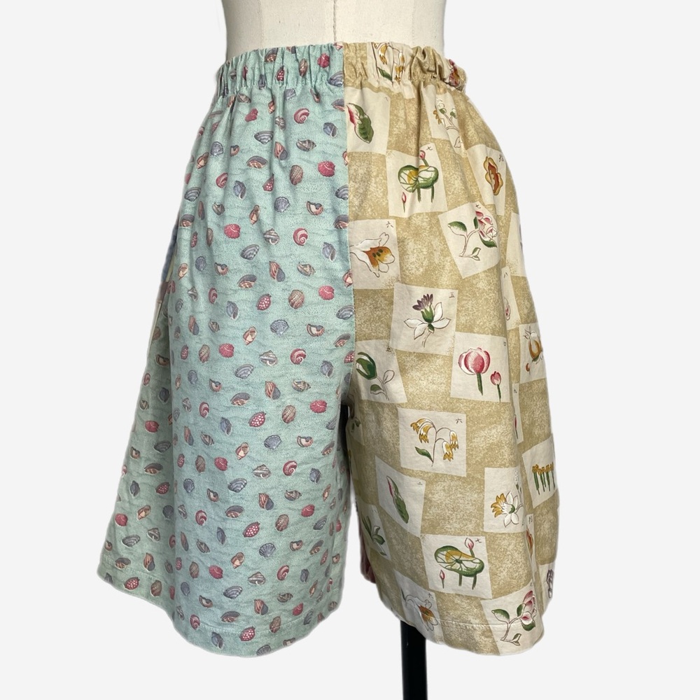 Handmade Vintage Fabric Shell Patchwork High Wais… - image 6